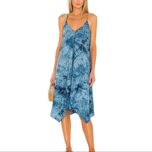 Majorelle Delaney Midi Dress in Blue Tie Dye - Picture 2 of 8